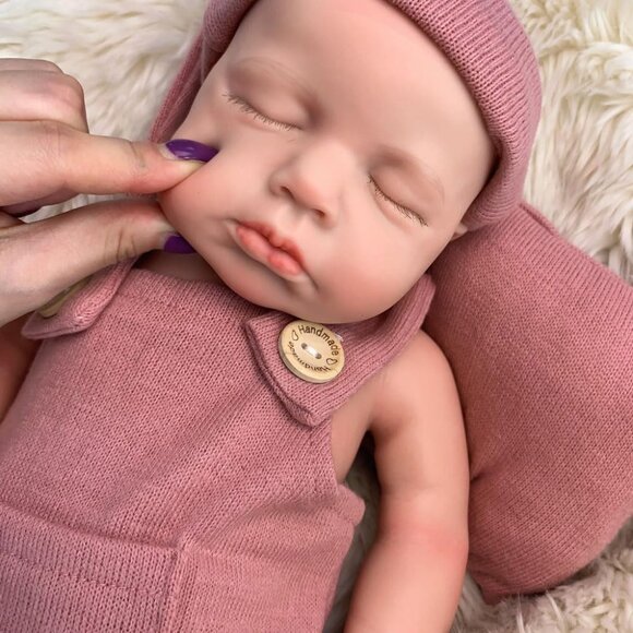 🆕18 inch Lifelike Full Silicone Baby Doll Girl Open Mouth Realistic Reborn Doll - Picture 7 of 11